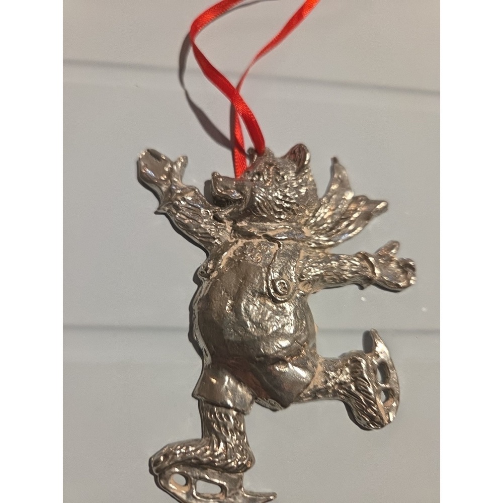 Camelot Pewter Skating‎ Bear Vintage 3.5" Engraved 1984 Limited Edition